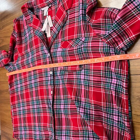 Victoria Secret Pajama Set XL Plaid Cotton Blend New NWT Long Sleeve Top Pants - Picture 6 of 16